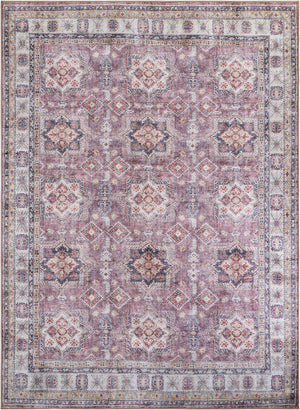 Washable Antique Rose Pink 9' 5 x 13' 1 Timeless Rectangle Area Rug Easy to Clean Stain Resistant & Durable Traditional Classic Vintage Design Carpet for Sale at Rug Engine