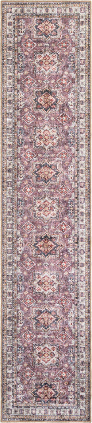 Washable Antique Rose Pink 2' 7 x 12' Timeless Runner Area Rug Easy to Clean Stain Resistant & Durable Traditional Classic Vintage Design Carpet for Sale at Rug Engine