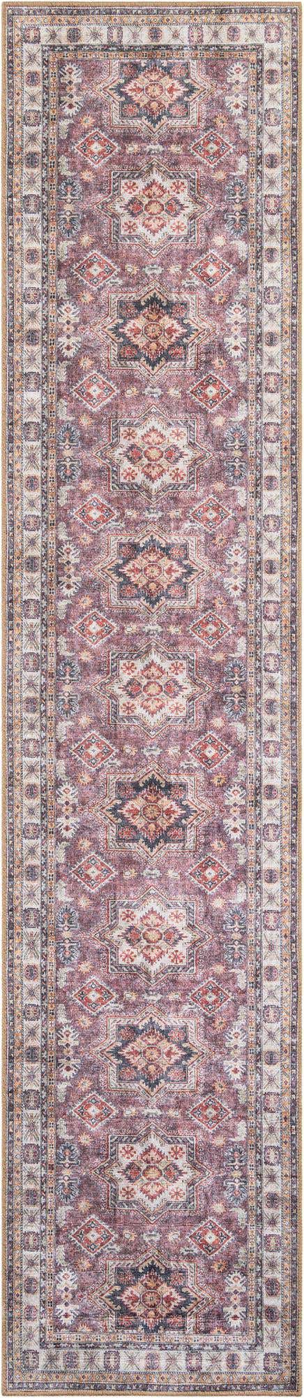 Washable Antique Rose Pink 2' 7 x 12' Timeless Runner Area Rug Easy to Clean Stain Resistant & Durable Traditional Classic Vintage Design Carpet for Sale at Rug Engine