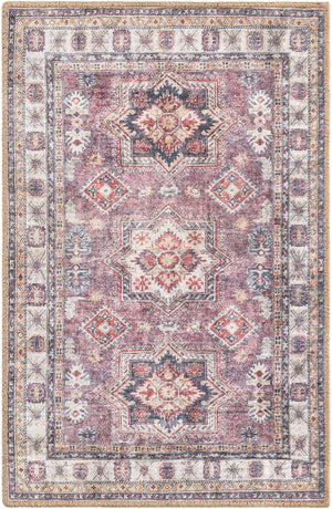 Washable Antique Rose Pink 2' x 3' 1 Timeless Rectangle Area Rug Easy to Clean Stain Resistant & Durable Traditional Classic Vintage Design Carpet for Sale at Rug Engine