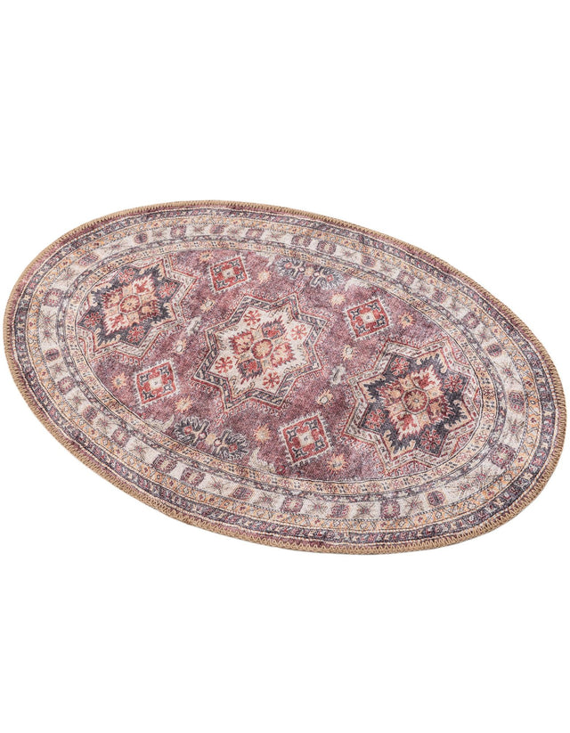 Washable Antique Rose Pink 2' x 3' 1 Timeless Oval Area Rug Easy to Clean Stain Resistant & Durable Traditional Classic Vintage Design Carpet for Sale at Rug Engine