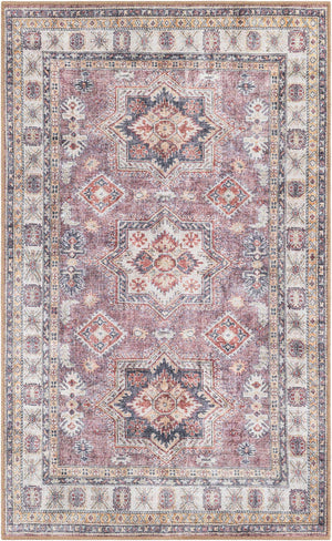 Washable Antique Rose Pink 3' 6 x 5' 6 Timeless Rectangle Area Rug Easy to Clean Stain Resistant & Durable Traditional Classic Vintage Design Carpet for Sale at Rug Engine