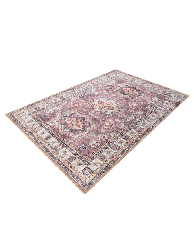 Washable Antique Rose Pink 4' 1 x 6' 1 Timeless Rectangle Area Rug Easy to Clean Stain Resistant & Durable Traditional Classic Vintage Design Carpet for Sale at Rug Engine