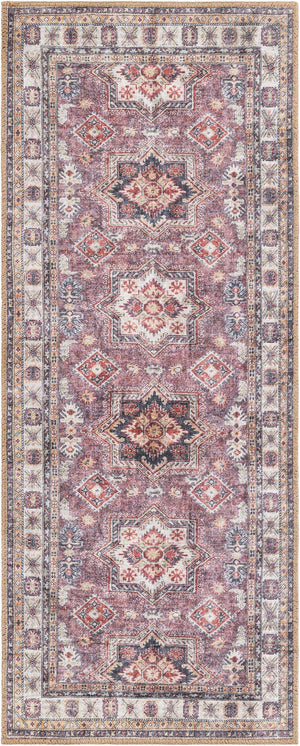 Washable Antique Rose Pink 2' x 5' 1 Timeless Runner Area Rug Easy to Clean Stain Resistant & Durable Traditional Classic Vintage Design Carpet for Sale at Rug Engine