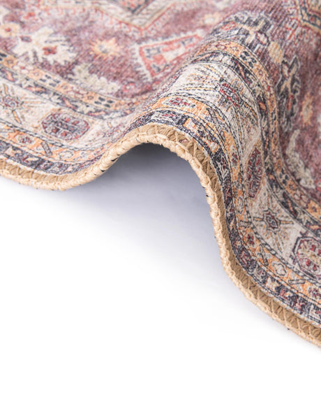 Washable Antique Rose Pink 2' 7 x 10' Timeless Runner Area Rug Easy to Clean Stain Resistant & Durable Traditional Classic Vintage Design Carpet for Sale at Rug Engine