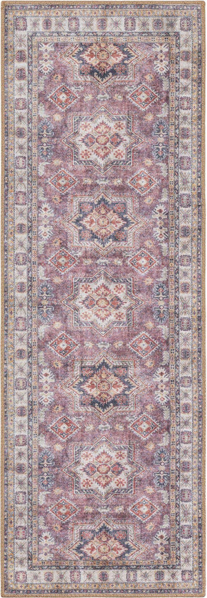 Washable Antique Rose Pink 2' x 6' 1 Timeless Runner Area Rug Easy to Clean Stain Resistant & Durable Traditional Classic Vintage Design Carpet for Sale at Rug Engine