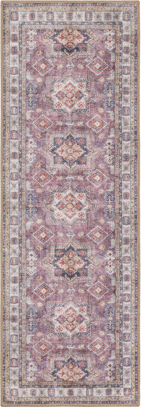 Washable Antique Rose Pink 2' x 6' 1 Timeless Runner Area Rug Easy to Clean Stain Resistant & Durable Traditional Classic Vintage Design Carpet for Sale at Rug Engine