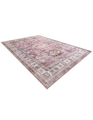 Washable Antique Rose Pink 6' 1 x 9' Timeless Rectangle Area Rug Easy to Clean Stain Resistant & Durable Traditional Classic Vintage Design Carpet for Sale at Rug Engine