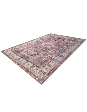 Washable Antique Rose Pink 6' 1 x 9' Timeless Rectangle Area Rug Easy to Clean Stain Resistant & Durable Traditional Classic Vintage Design Carpet for Sale at Rug Engine