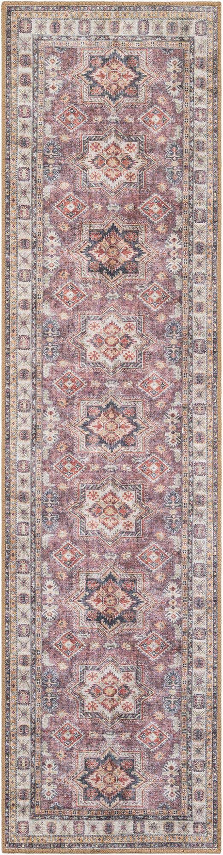 Washable Antique Rose Pink 2' x 8' Timeless Runner Area Rug Easy to Clean Stain Resistant & Durable Traditional Classic Vintage Design Carpet for Sale at Rug Engine