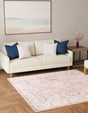 Washable Antique Rose Pink 7' 10 x 7' 10 Timeless Square Area Rug Easy to Clean Stain Resistant & Durable Traditional Classic Vintage Design Carpet for Sale at Rug Engine