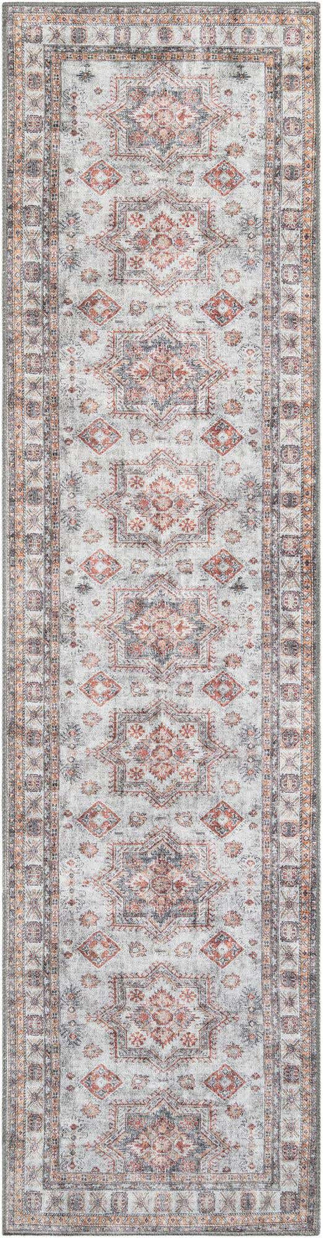 Washable Ivory 2' 7 x 10' Timeless Runner Area Rug Easy to Clean Stain Resistant & Durable Traditional Classic Vintage Design Carpet for Sale at Rug Engine