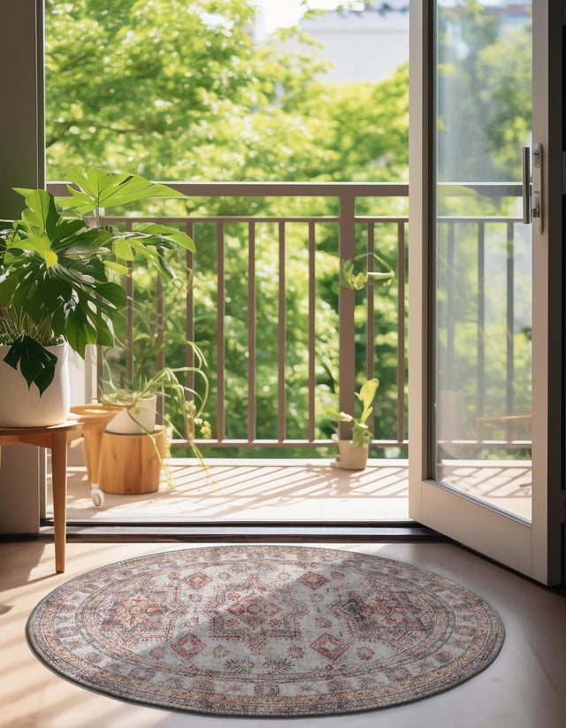 Washable Ivory 2' x 3' 1 Timeless Oval Area Rug Easy to Clean Stain Resistant & Durable Traditional Classic Vintage Design Carpet for Sale at Rug Engine