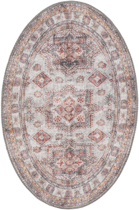 Washable Ivory 2' x 3' 1 Timeless Oval Area Rug Easy to Clean Stain Resistant & Durable Traditional Classic Vintage Design Carpet for Sale at Rug Engine