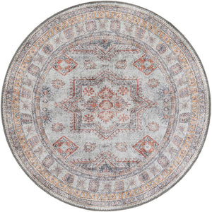 Washable Ivory 3' 6 x 3' 6 Timeless Round Area Rug Easy to Clean Stain Resistant & Durable Traditional Classic Vintage Design Carpet for Sale at Rug Engine