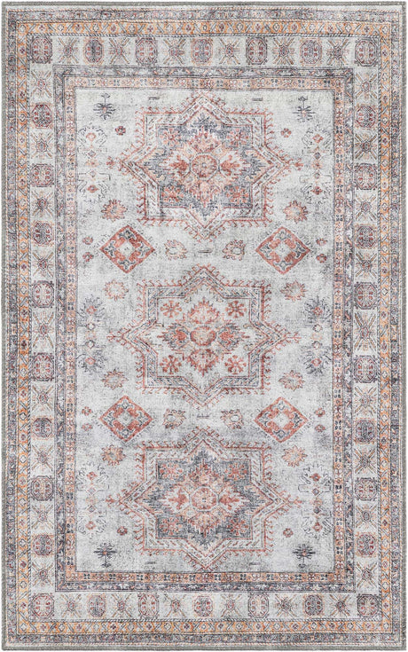 Washable Ivory 3' 6 x 5' 6 Timeless Rectangle Area Rug Easy to Clean Stain Resistant & Durable Traditional Classic Vintage Design Carpet for Sale at Rug Engine