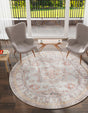 Washable Ivory 2' x 2' Timeless Round Area Rug Easy to Clean Stain Resistant & Durable Traditional Classic Vintage Design Carpet for Sale at Rug Engine