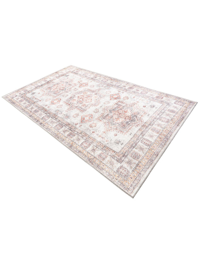 Washable Ivory 5' 1 x 8' Timeless Rectangle Area Rug Easy to Clean Stain Resistant & Durable Traditional Classic Vintage Design Carpet for Sale at Rug Engine
