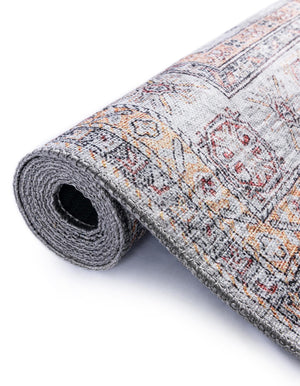 Washable Ivory 6' 1 x 9' Timeless Rectangle Area Rug Easy to Clean Stain Resistant & Durable Traditional Classic Vintage Design Carpet for Sale at Rug Engine