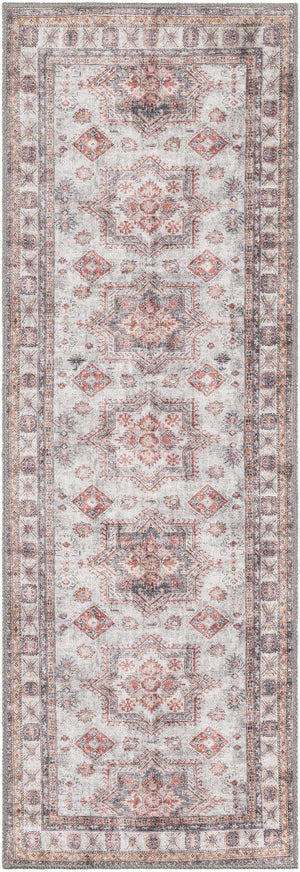 Washable Ivory 2' x 6' 1 Timeless Runner Area Rug Easy to Clean Stain Resistant & Durable Traditional Classic Vintage Design Carpet for Sale at Rug Engine