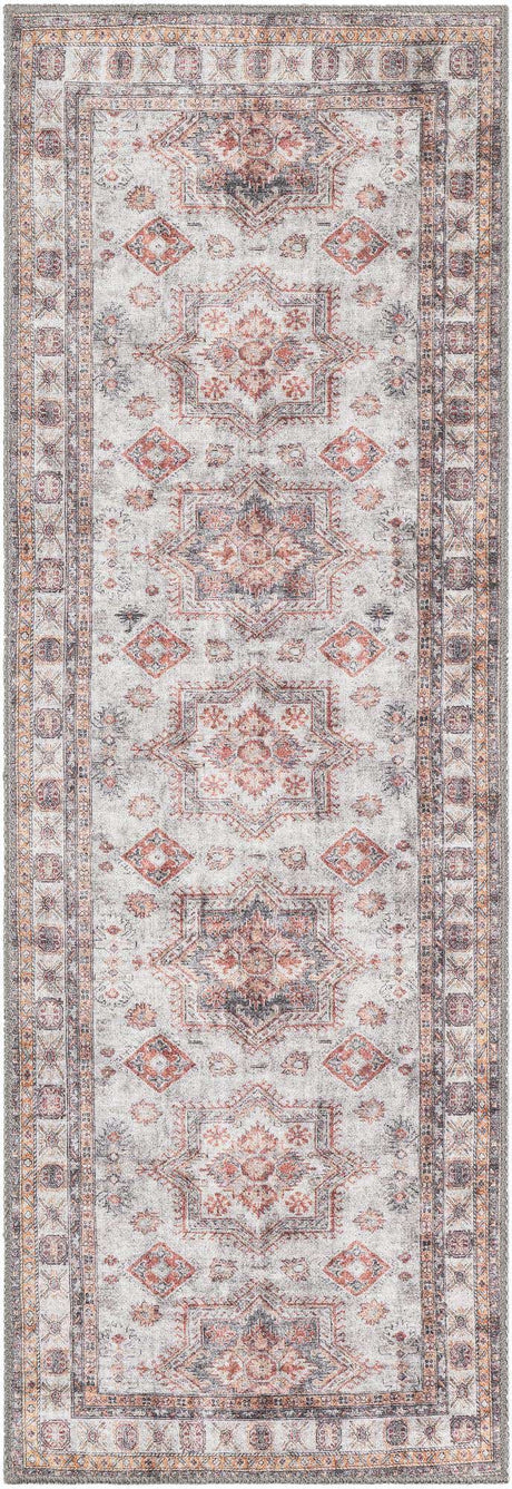 Washable Ivory 2' x 6' 1 Timeless Runner Area Rug Easy to Clean Stain Resistant & Durable Traditional Classic Vintage Design Carpet for Sale at Rug Engine