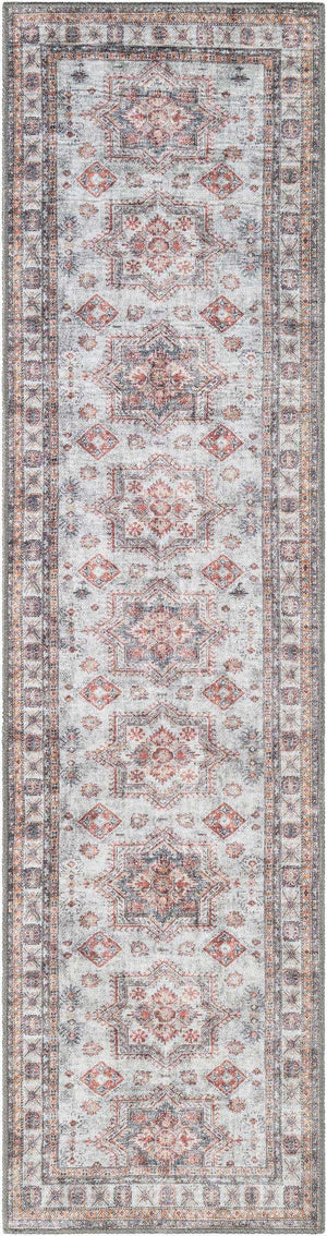Washable Ivory 2' x 8' Timeless Runner Area Rug Easy to Clean Stain Resistant & Durable Traditional Classic Vintage Design Carpet for Sale at Rug Engine