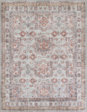 Washable Ivory 7' 10 x 10' Timeless Rectangle Area Rug Easy to Clean Stain Resistant & Durable Traditional Classic Vintage Design Carpet for Sale at Rug Engine