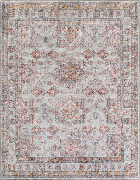 Washable Ivory 7' 10 x 10' Timeless Rectangle Area Rug Easy to Clean Stain Resistant & Durable Traditional Classic Vintage Design Carpet for Sale at Rug Engine