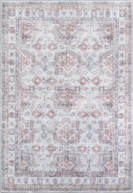 Washable Ivory 8' 4 x 12' Timeless Rectangle Area Rug Easy to Clean Stain Resistant & Durable Traditional Classic Vintage Design Carpet for Sale at Rug Engine
