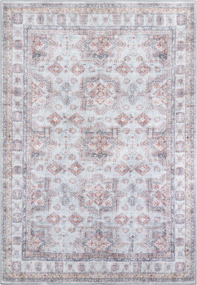 Washable Ivory 8' 4 x 12' Timeless Rectangle Area Rug Easy to Clean Stain Resistant & Durable Traditional Classic Vintage Design Carpet for Sale at Rug Engine
