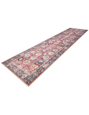 Washable Vintage Red 2' 7 x 10' Timeless Runner Area Rug Easy to Clean Stain Resistant & Durable Traditional Classic Vintage Design Carpet for Sale at Rug Engine