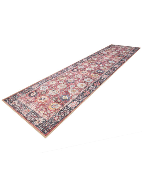 Washable Vintage Red 2' 7 x 10' Timeless Runner Area Rug Easy to Clean Stain Resistant & Durable Traditional Classic Vintage Design Carpet for Sale at Rug Engine