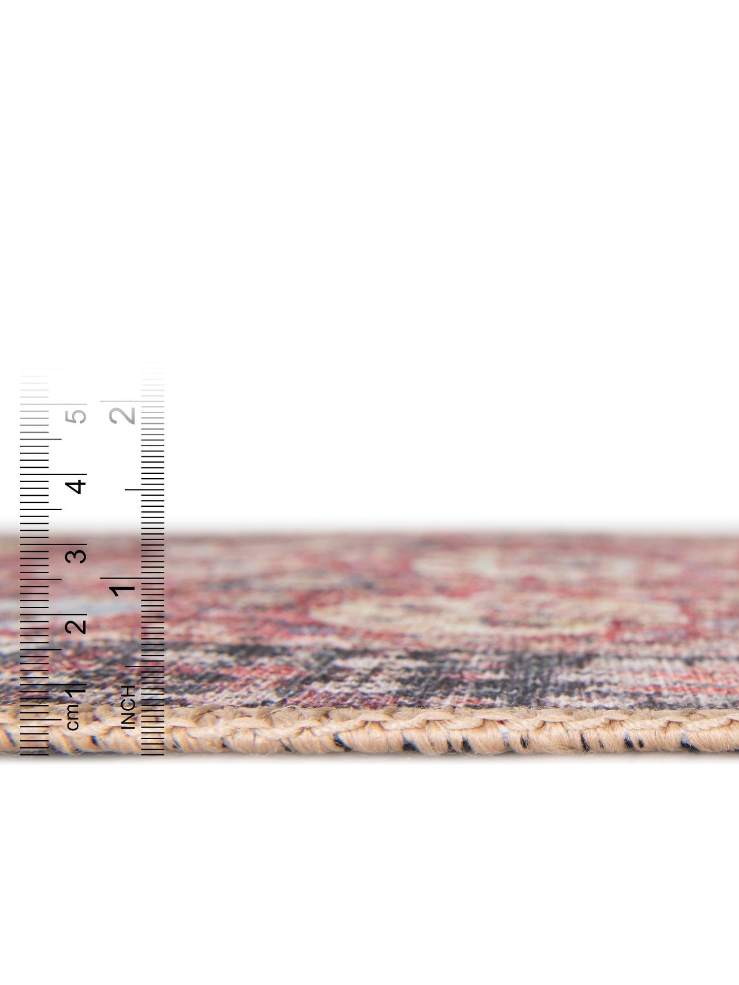 Washable Vintage Red 4' 1 x 6' 1 Timeless Rectangle Area Rug Easy to Clean Stain Resistant & Durable Traditional Classic Vintage Design Carpet for Sale at Rug Engine