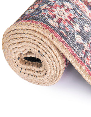 Washable Vintage Red 3' 6 x 5' 6 Timeless Rectangle Area Rug Easy to Clean Stain Resistant & Durable Traditional Classic Vintage Design Carpet for Sale at Rug Engine