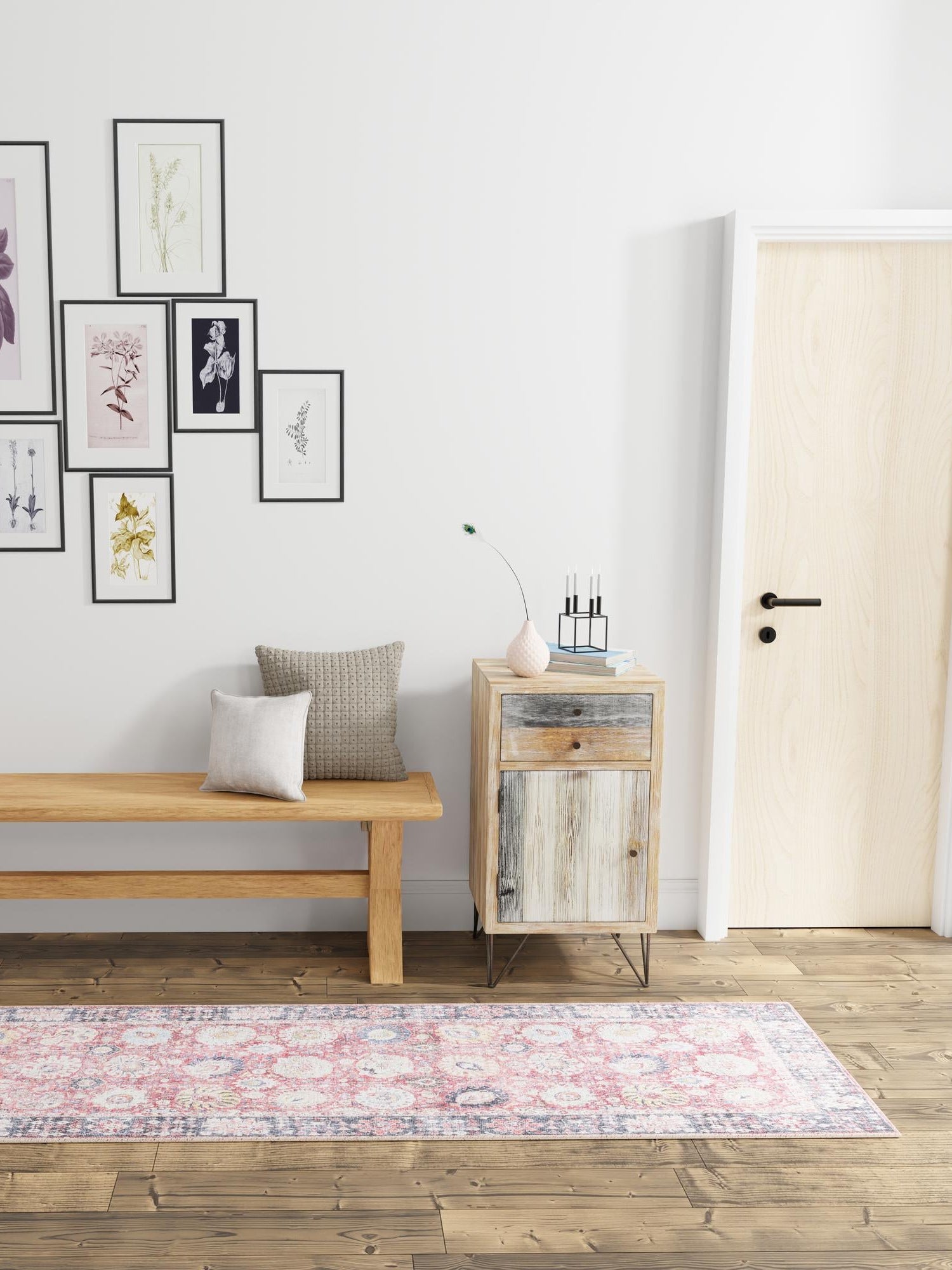 Washable Vintage Red 2' x 5' 1 Timeless Runner Area Rug Easy to Clean Stain Resistant & Durable