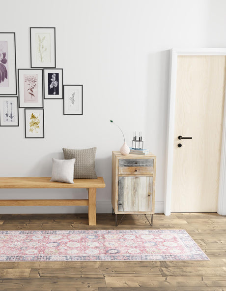 Washable Vintage Red 2' x 5' 1 Timeless Runner Area Rug Easy to Clean Stain Resistant & Durable