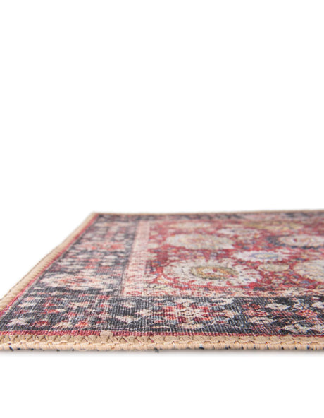 Washable Vintage Red 2' x 6' 1 Timeless Runner Area Rug Easy to Clean Stain Resistant & Durable Traditional Classic Vintage Design Carpet for Sale at Rug Engine