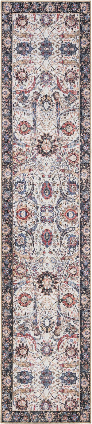 Washable Ivory 2' 7 x 12' Timeless Runner Area Rug Easy to Clean Stain Resistant & Durable Traditional Classic Vintage Design Carpet for Sale at Rug Engine