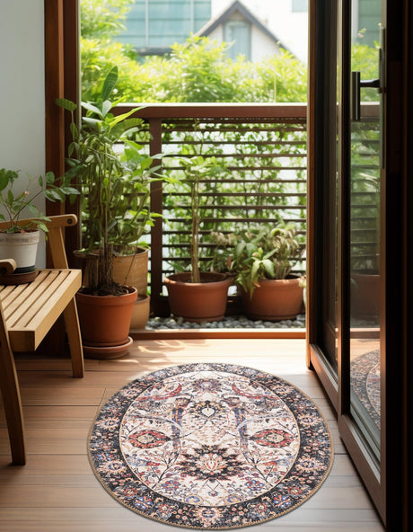 Washable Ivory 2' x 3' 1 Timeless Oval Area Rug Easy to Clean Stain Resistant & Durable