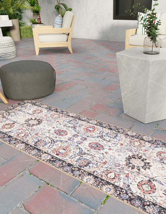 Washable Ivory 2' 7 x 10' Timeless Runner Area Rug Easy to Clean Stain Resistant & Durable Traditional Classic Vintage Design Carpet for Sale at Rug Engine