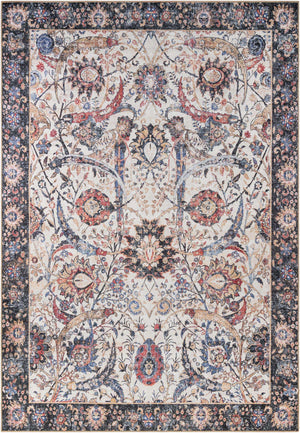 Washable Ivory 8' 4 x 12' Timeless Rectangle Area Rug Easy to Clean Stain Resistant & Durable Traditional Classic Vintage Design Carpet for Sale at Rug Engine