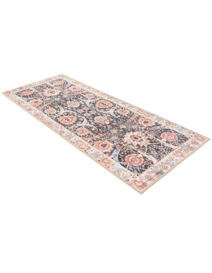 Washable Black 2' x 5' 1 Timeless Runner Area Rug Easy to Clean Stain Resistant & Durable Traditional Classic Vintage Design Carpet for Sale at Rug Engine