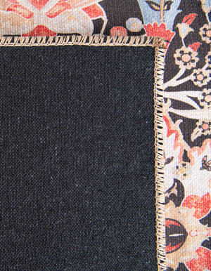 Washable Black 5' 1 x 8' Timeless Rectangle Area Rug Easy to Clean Stain Resistant & Durable Traditional Classic Vintage Design Carpet for Sale at Rug Engine