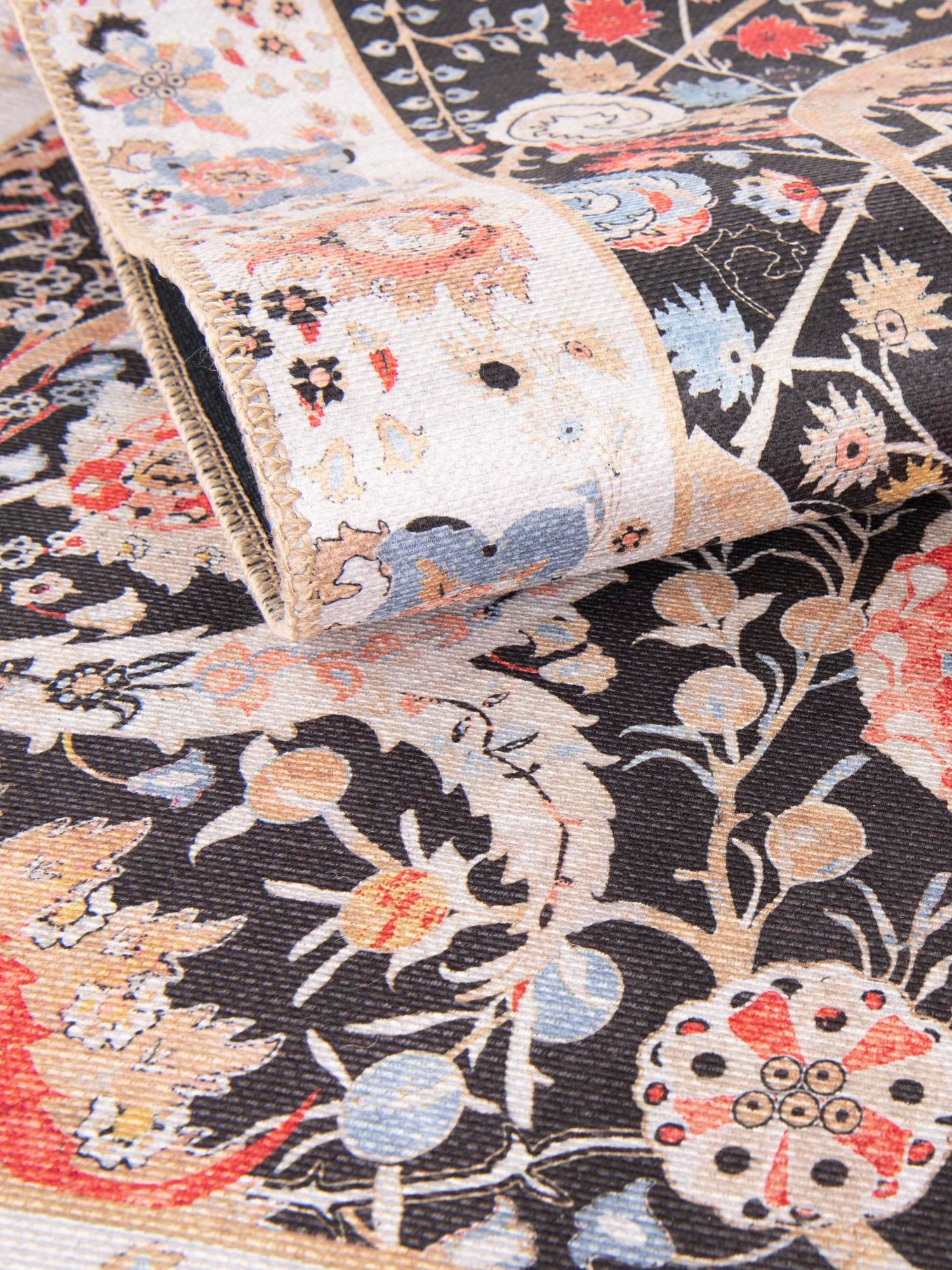 Washable Black 2' 7 x 12' Timeless Runner Area Rug Easy to Clean Stain Resistant & Durable Traditional Classic Vintage Design Carpet for Sale at Rug Engine