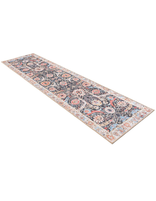 Washable Black 2' x 8' Timeless Runner Area Rug Easy to Clean Stain Resistant & Durable Traditional Classic Vintage Design Carpet for Sale at Rug Engine