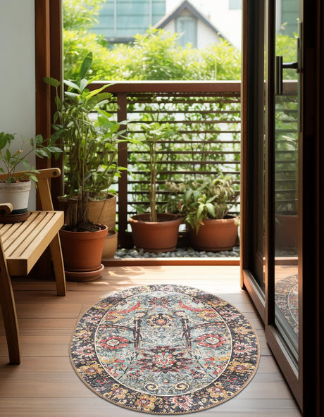 Washable Vintage Green 2' x 3' 1 Timeless Oval Area Rug Easy to Clean Stain Resistant & Durable Traditional Classic Vintage Design Carpet for Sale at Rug Engine