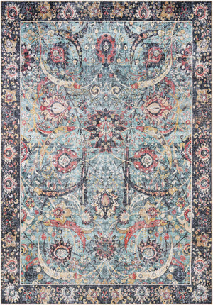 Washable Vintage Green 8' 4 x 12' Timeless Rectangle Area Rug Easy to Clean Stain Resistant & Durable Traditional Classic Vintage Design Carpet for Sale at Rug Engine