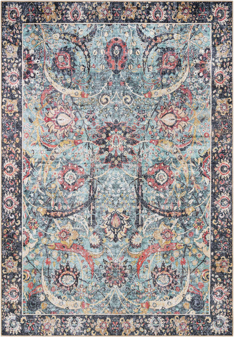 Washable Vintage Green 8' 4 x 12' Timeless Rectangle Area Rug Easy to Clean Stain Resistant & Durable Traditional Classic Vintage Design Carpet for Sale at Rug Engine