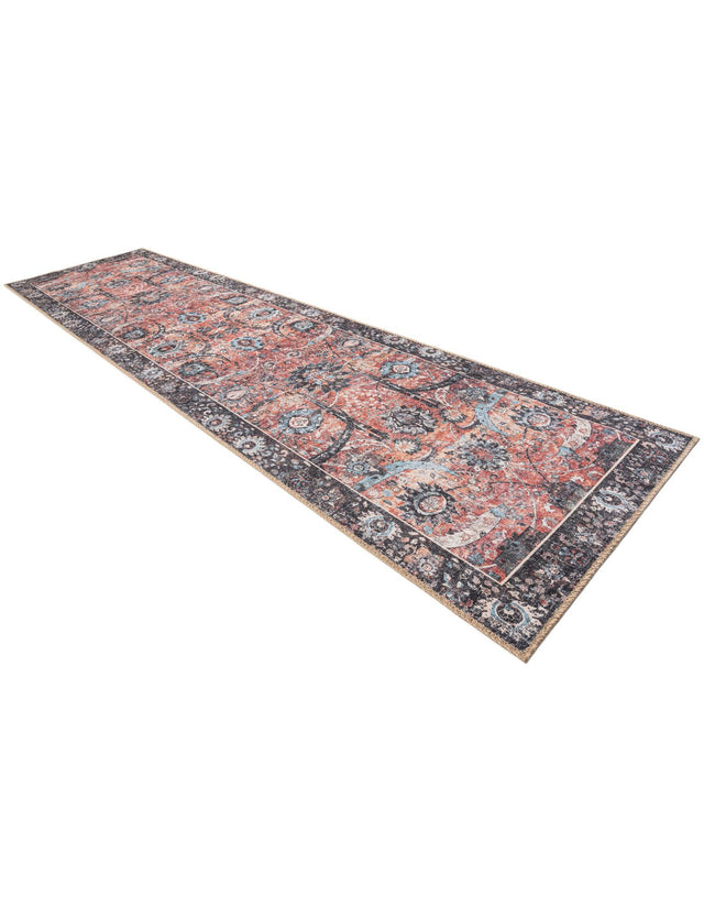 Washable Vintage Rust Red 2' 7 x 10' Timeless Runner Area Rug Easy to Clean Stain Resistant & Durable Traditional Classic Vintage Design Carpet for Sale at Rug Engine
