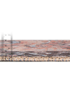 Washable Vintage Rust Red 4' 1 x 6' 1 Timeless Rectangle Area Rug Easy to Clean Stain Resistant & Durable Traditional Classic Vintage Design Carpet for Sale at Rug Engine